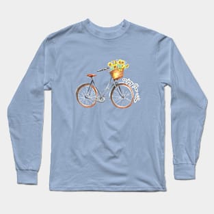 Enjoy The Ride Vintage Bicycle with Sunflower Basket Long Sleeve T-Shirt